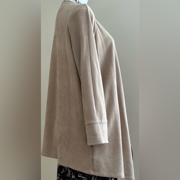 GRETCHEN SCOTT WATERFALL SUEDE LIGHT TAN JACKET, SIZE S - Picture 4 of 13